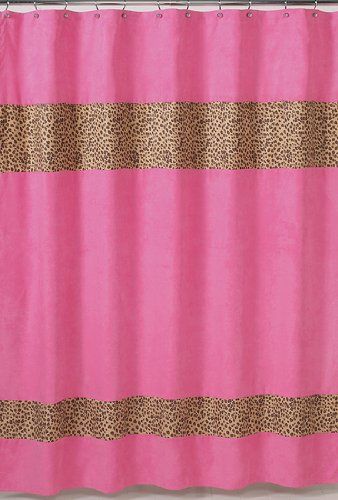 Micro-suede Cheetah Girl Pink and Brown Kids Bathroom