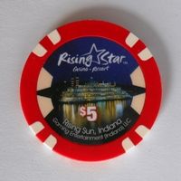 Harrah’s Riverboat Casino $5 Casino Chip Metropolis IL Bud Jones Mold 