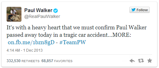 Známy herec Paul Walker tragicky zahynul pri autonehode v Porsche Carrera GT!