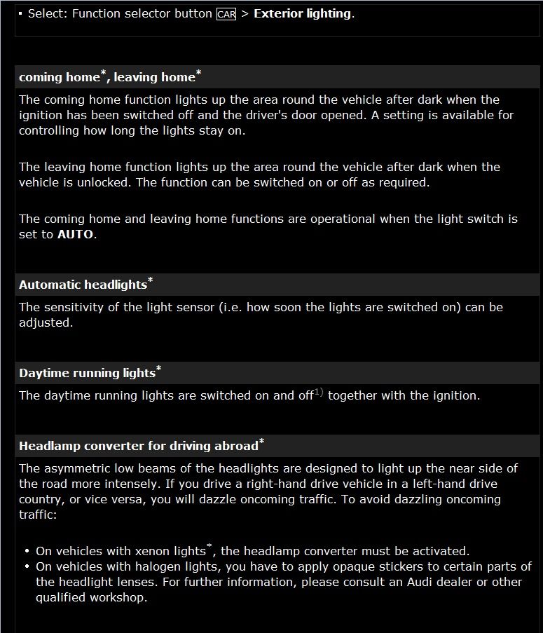 Headlight Range Control warning message