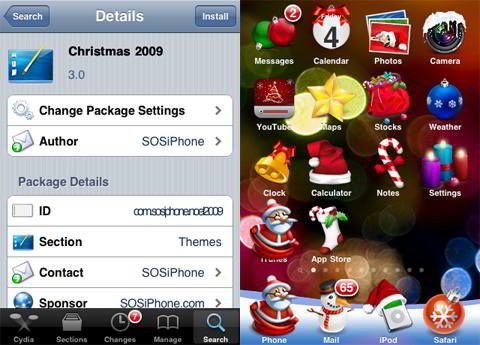 theme navidad iphone y ipod touch