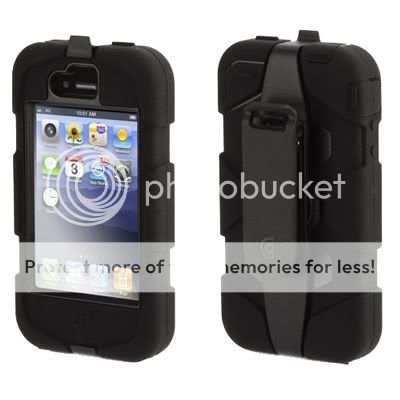 GRIFFIN SURVIVOR BLACK IPHONE 4S MILITARY CASE BELT CLIP EXTREME DUTY 