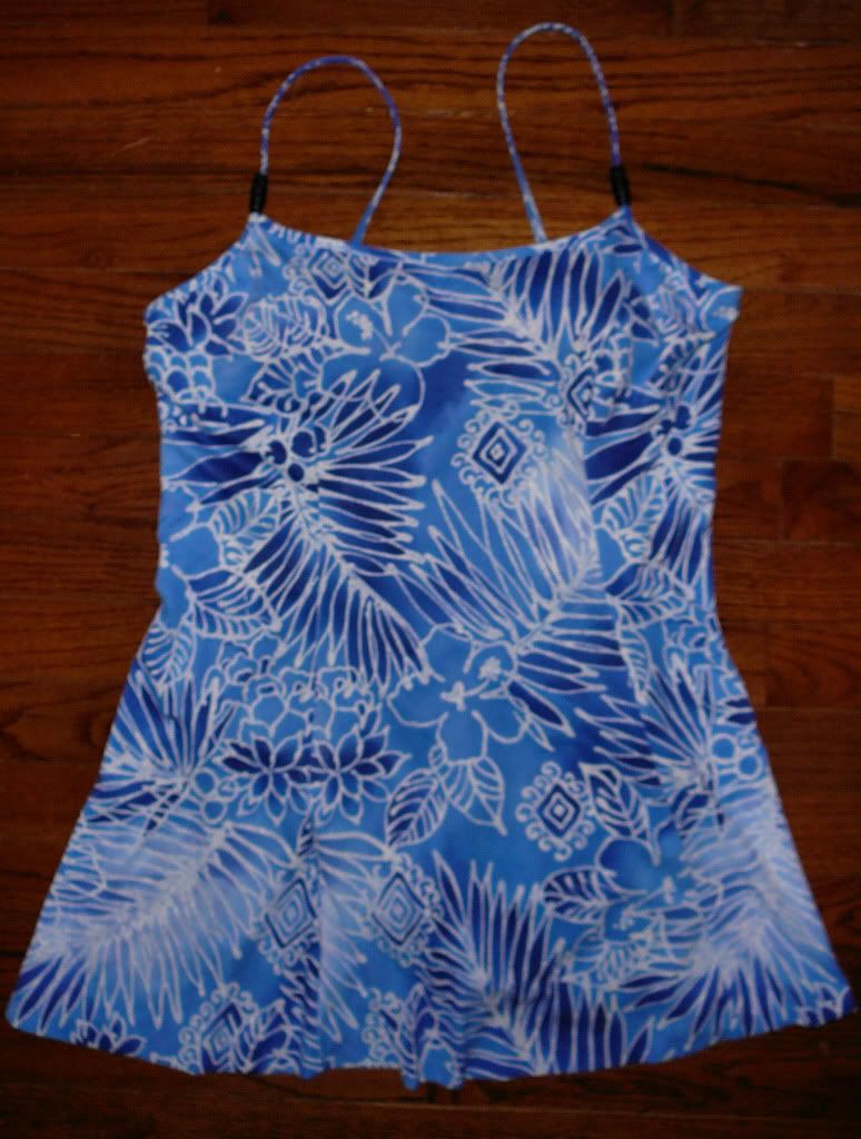 It Figures Slender Thighs 1 Piece Swimsuit Blue Size 16 LN  