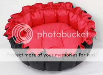 dog cat bed black&red waterproof round soft cool unique  